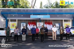 Stasiun Pengisian Kendaraan Listrik Umum (SPKLU) Dengan Tipe Ultra Fast Charging Pertama Di Indonesia Telah Di Resmikan Oleh Presiden Republik Indonesia Joko Widodo.