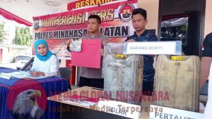 Polres Minsel press conference pengungkapan kasus BBM dan Judi