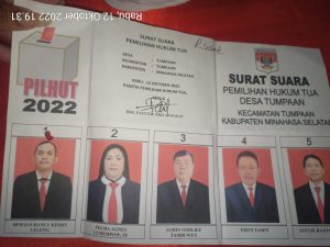 Polemik 1 Surat Suara Pilhut Desa Tumpaan, Calon Nomor Urut.1 Kendy Leleng punya kans jadi Pemenang