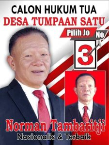 Norman Tambaritji Calon Nomor Urut.3 Pemenang Pilhut Desa Tumpaan Satu